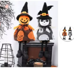 Ornamento da 20 cm a forma di zucca e bambola da incubo. Modelli assortiti.
