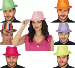 Paillettes cappello gangster in vari colori