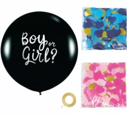 Palloncino Blu e Rosa con Confetti 50 cm