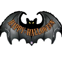 Palloncino foil metallizzato di pipistrello happy Halloween di 106 cm