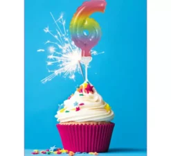 Palloncino foil numero 6 arcobaleno da 12,5 cm