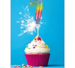 Palloncino foil numero 7 arcobaleno da 12,5 cm