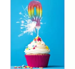 Palloncino foil numero 0 arcobaleno da 12,5 cm