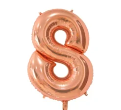 Palloncino foil numero 8 in oro rosa da 66 cm