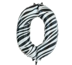Palloncino Foil Numero 0 Zebra Colore 86 cm