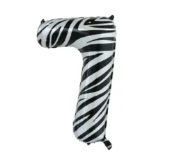 Palloncino Foil Numero 7 Zebra Colore 86 cm