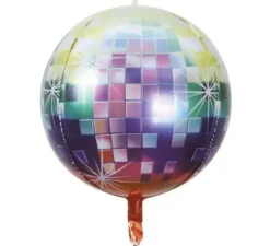 Palloncino foil palla da discoteca multicolore da 55 cm