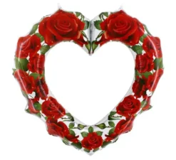 Palloncino in foil metallico a forma di cuore da 106 cm con rose rosse