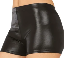 Pantaloncini corti neri metallizzati da donna