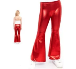 Pantaloni a zampa metallizzati rossi per bambini