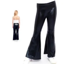 Pantaloni a zampa neri metallizzati per bambini