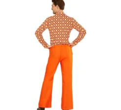 Pantaloni da discoteca arancioni anni '70 da uomo