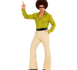 Pantaloni da discoteca beige anni '70 da uomo