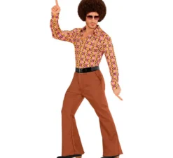 Pantaloni da discoteca marroni anni '70 per uomo