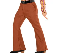 Pantaloni da discoteca marroni anni '70 per uomo