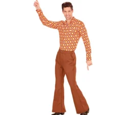 Pantaloni da discoteca marroni anni '70 per uomo