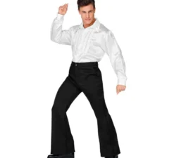 Pantaloni da discoteca neri anni '70 da uomo
