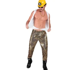 Pantaloni da festa da uomo con stampa leopardata