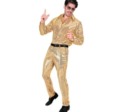 Pantaloni da uomo con paillettes dorate