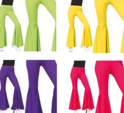 Pantaloni elastici con fondo a campana taglia M (media) in vari colori da donna
