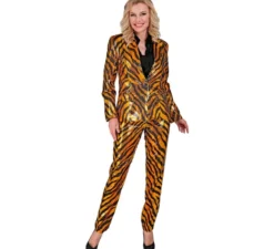 Pantaloni Fiesta da donna con stampa animalier color oro