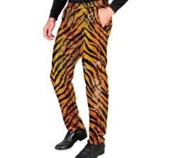 Pantaloni Fiesta da uomo con stampa animalier color oro