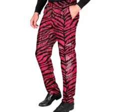 Pantaloni fucsia da uomo Fiesta con stampa animalier