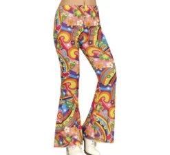 Pantaloni hippie con fiori multicolori per donna