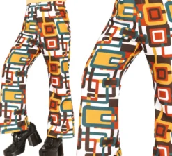 Pantaloni stampati a quadri anni '70 per adulti