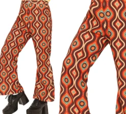 Pantaloni stampati con curve anni '70 per adulti