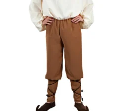 Pantaloni Tabernero medievali marroni da uomo