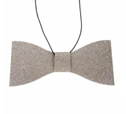 Papillon Argento con Carta Glitter 13X6 cm