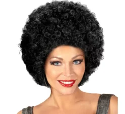 Parrucca afro classica nera per adulti