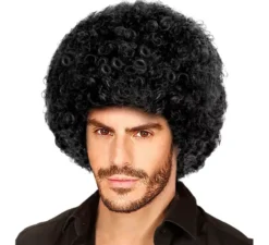 Parrucca afro classica nera per adulti
