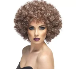 Parrucca afro marrone ramato a stoppino