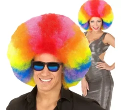 Parrucca afro oversize multicolore di alta qualità