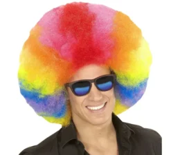 Parrucca afro oversize multicolore di alta qualità