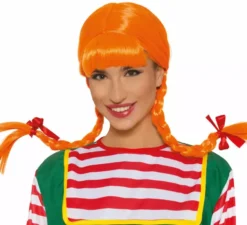 Parrucca arancione con trecce