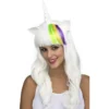 Parrucca bianca di unicorno con corno e orecchie