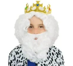Parrucca bianca e barba deluxe per bambini del re mago Melchor