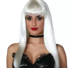 Parrucca bianca lunga e liscia