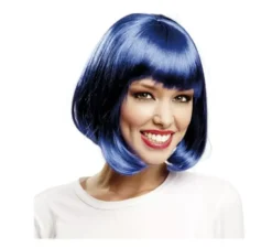 Parrucca blu cabaret con frangia