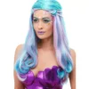 Parrucca blu sirena con perle
