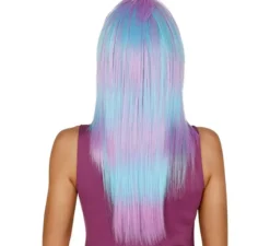 Parrucca capelli lunghi lunghi blu e viola