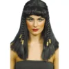Parrucca cleopatra con rifiniture dorate