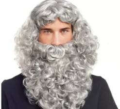 Parrucca con barba grigia