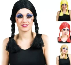 Parrucca con trecce in vari colori