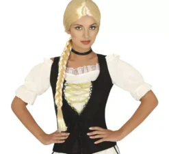 Parrucca con treccia bionda