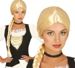 Parrucca con treccia bionda