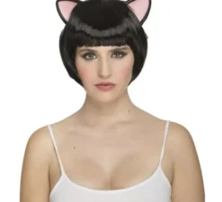 Parrucca corta con orecchie da gattino